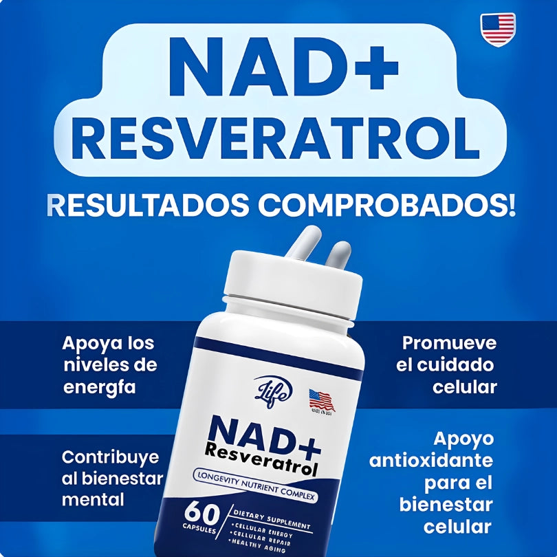 NAD + Resveratrol – Suplemento Potenciador y Rejuvenecedor